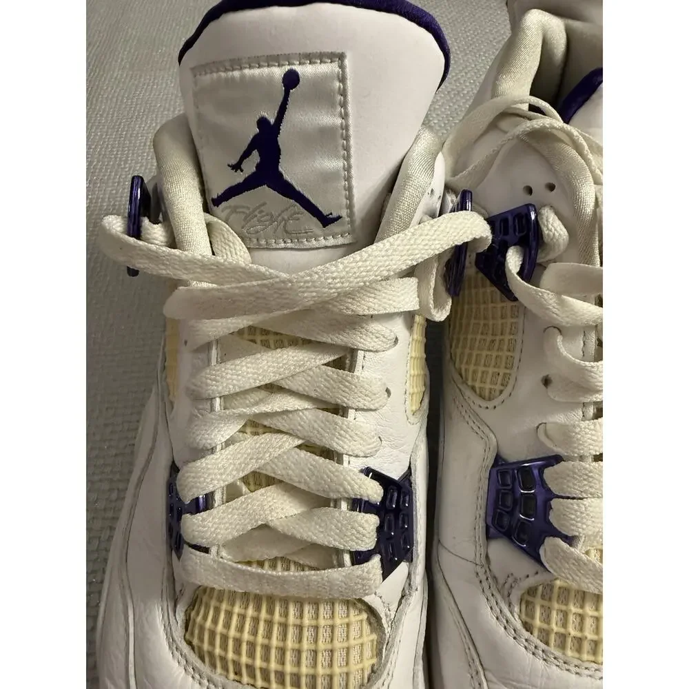 Nike Air Jordan 4 Retro Pure Money 308497-100 White Silver Mens Size 10